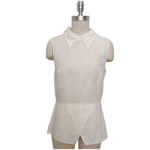 Tibi Women's White Shirt Blouse Peter Pan Collar size 10